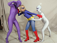 Blue Angel vs. Zentai Banditas 1! Featuring Orias, Nyssa Nevers and Julie